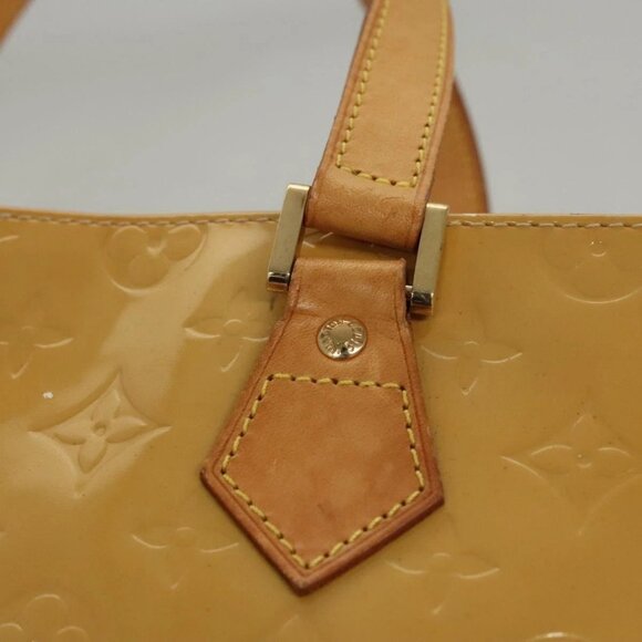 LOUIS VUITTON Monogram Vernis Houston Hand Bag Beige M91004 LV Auth 118288 - Picture 14 of 16